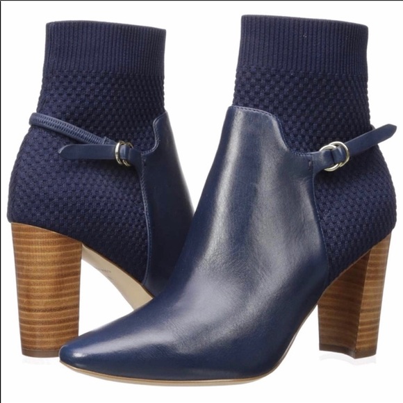 Cole Haan Shoes - Cole Haan Camille Blue Leather Ankle Bootie